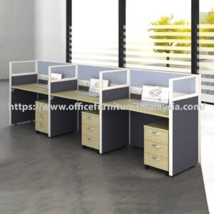 4 ft Modern Innovative Side by Side Workstation Cluster of 3 Seater Pahang Bentong Kuala Lipas